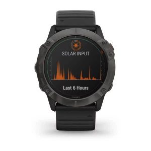 fēnix 6X PRO Solar- Titanium Carbon Gray DLC with Black Band