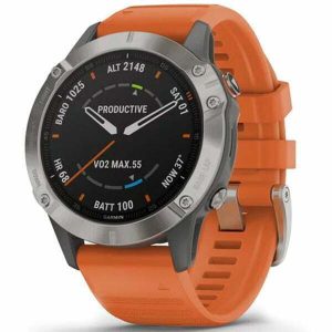 fēnix 6 - Titanium with Ember Orange Band