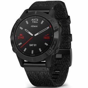 fēnix 6 - Black DLC with Heathered Black Nylon Band