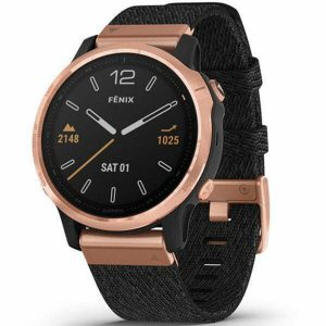fēnix 6S - Rose Gold-tone with Heathered Black Nylon Band