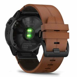 fēnix 6X - Black DLC with Chestnut Leather Band