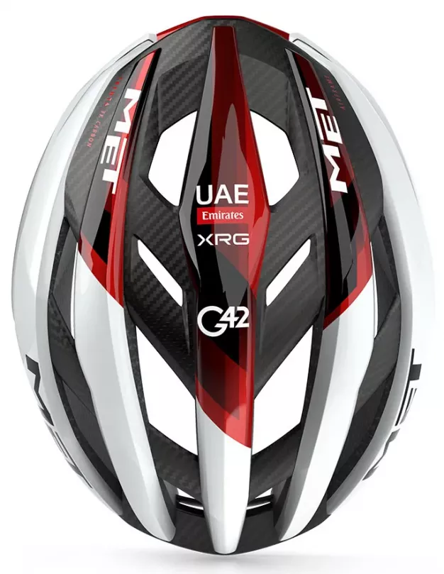 Шолом MET Trenta 3K Carbon UAE Team Emirates-XRG із системою Mips Air Node згори