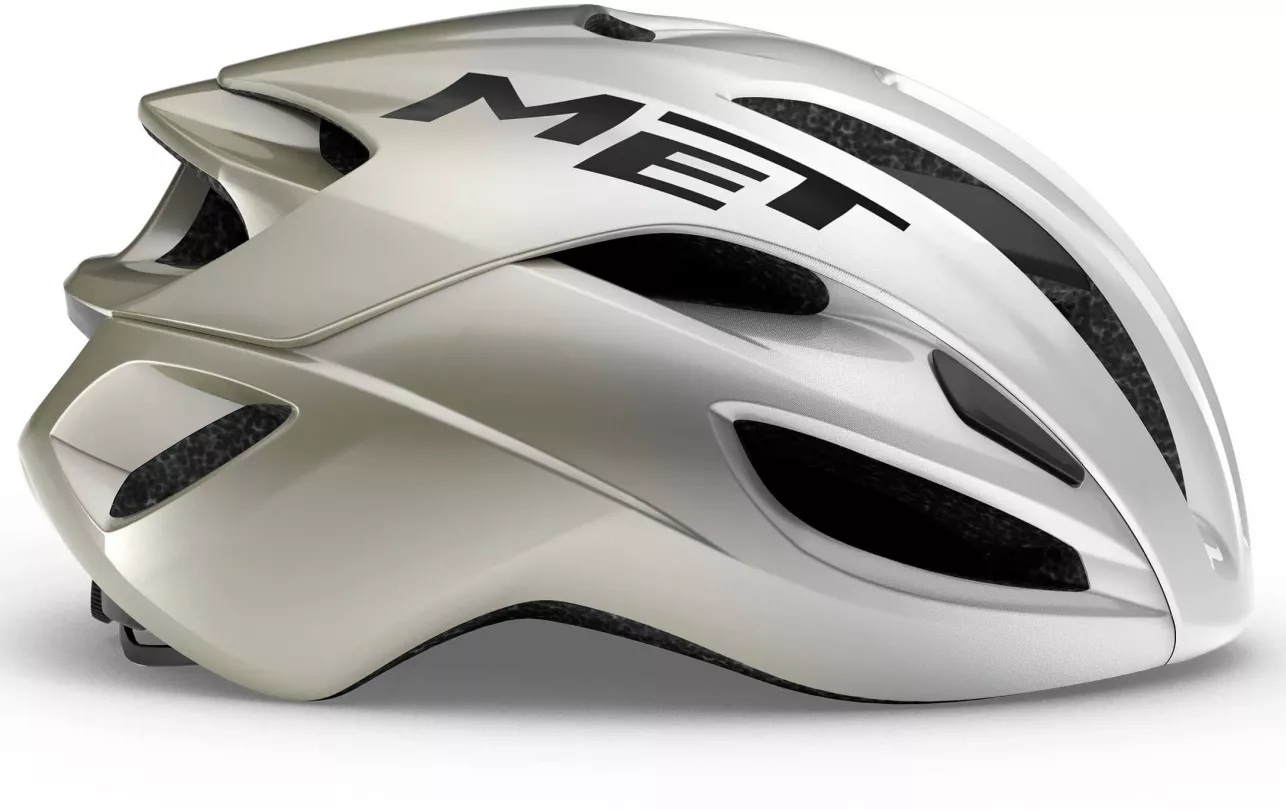Шолом MET Rivale Mips CE Silver Gray Glossy для шосейних тренувань вид справа