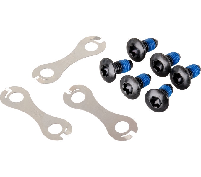 Фіксуючі гвинти і стопорні шайби Shimano монтажу 6-гв. ротора (6шт. комплект)