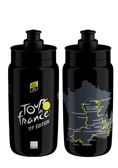 Фляга ELITE FLY з мапою TdF 2024 чорна 550 мл
