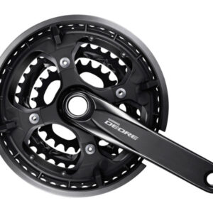 Шатуни Shimano FC-M6010-3 DEORE, інтегрована вісь, 175мм 48x36x26 10-шв., пластиковий захист, чорні, OEM