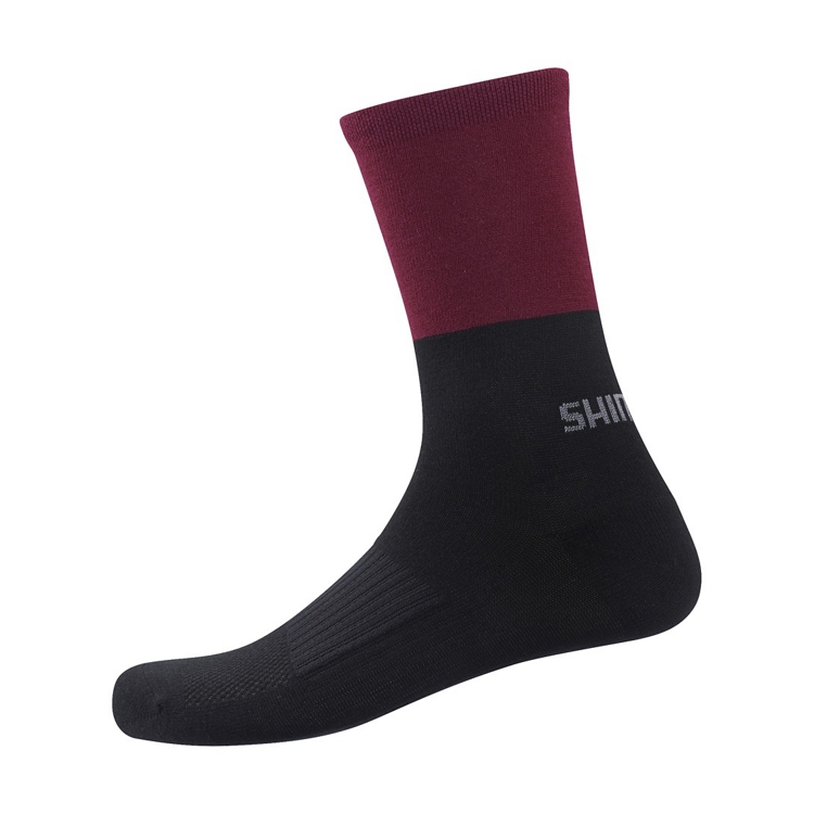 Шкарпетки зимові Shimano ORIGINAL WOOL TALL, чорно/червоний