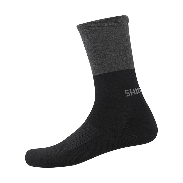 Шкарпетки зимові Shimano ORIGINAL WOOL TALL, чорно/сірий