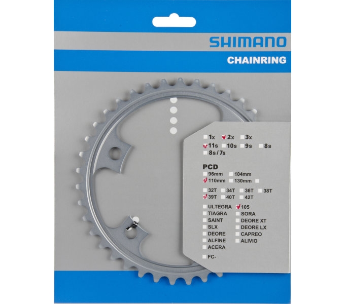 Зірка шатунів Shimano FC-5800 Shimano 105, 39зуб. для 53-39T срібл.