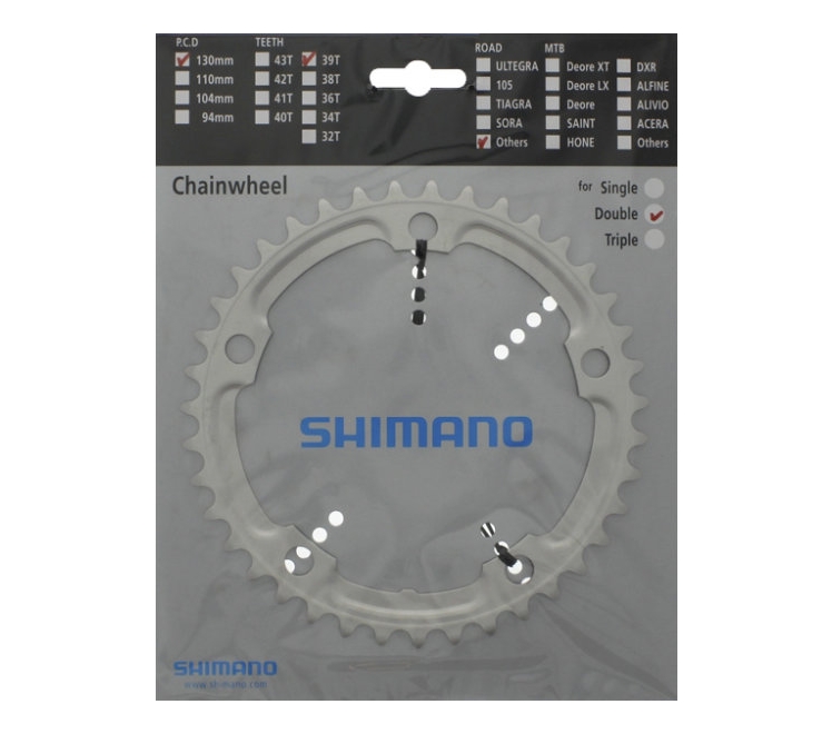 Зірка шатунів Shimano FC-4600, R550, 39зуб. срібл. (5-лапка)