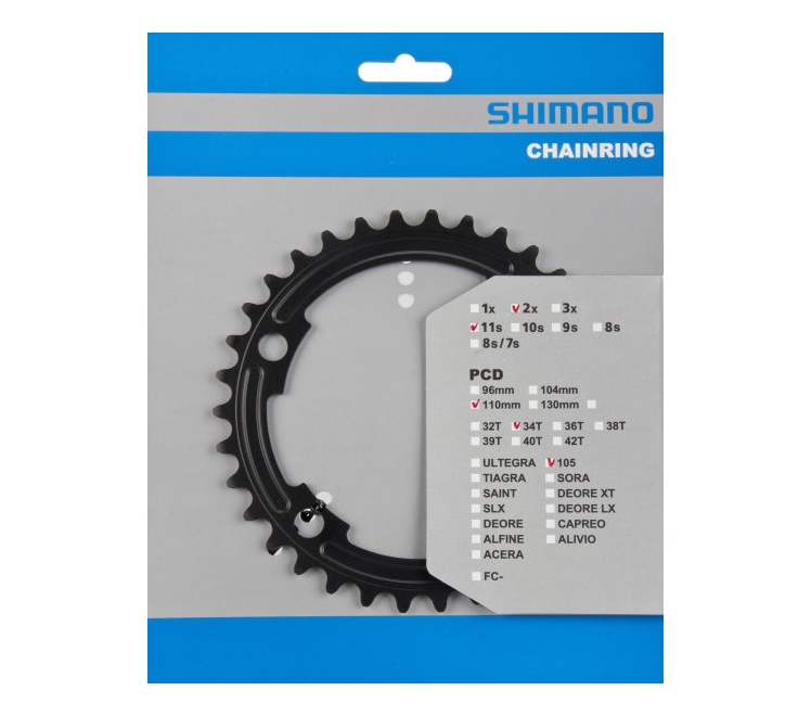 Зірка шатунів Shimano FC-5800 Shimano 105, 34зуб. для 50-34T чорний